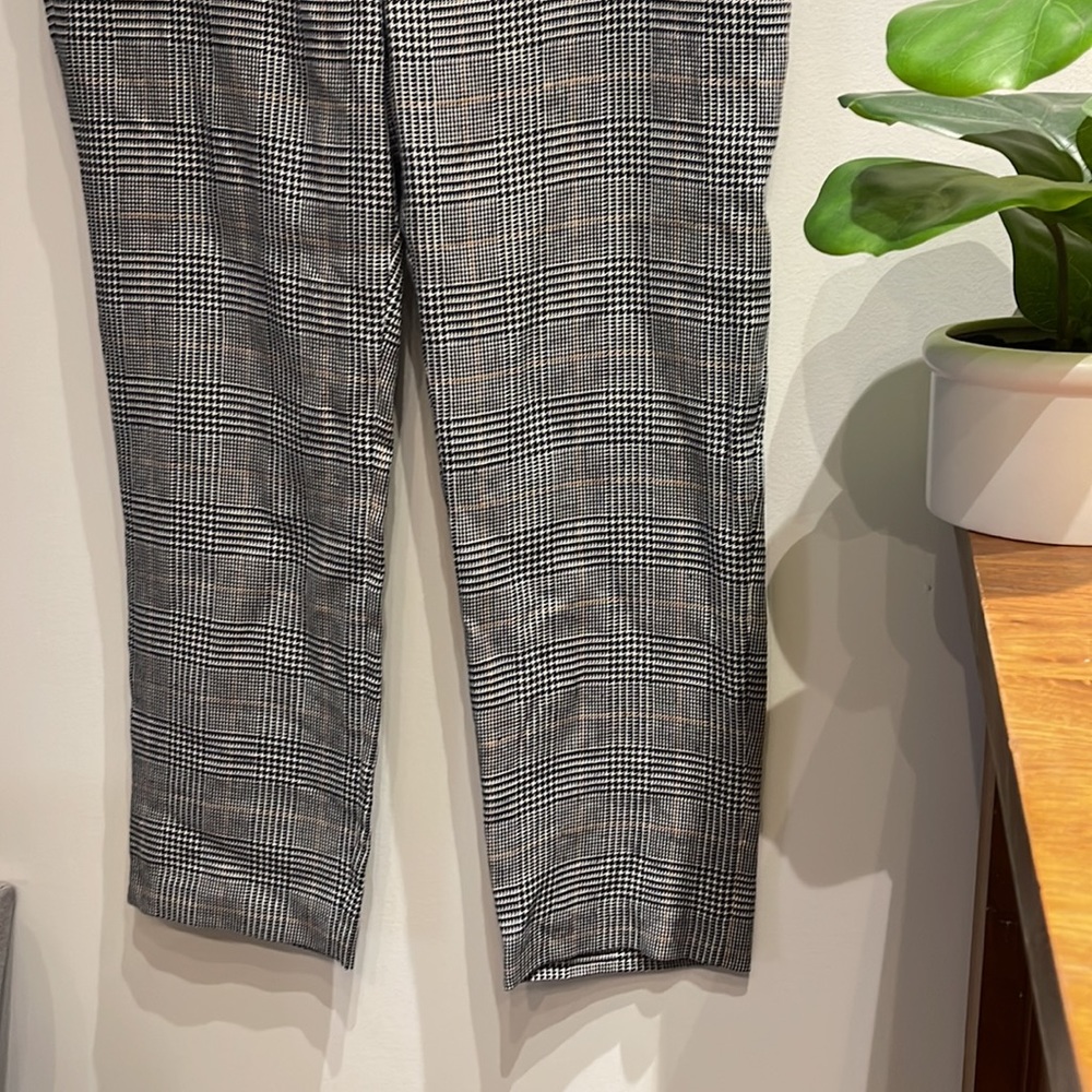 Veronica Beard Gemini Pant Plaid Houndstooth Trousers Multi Navy Grey 10 $395 - Picture 4 of 12